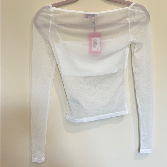 Edikted White Marta Mesh Top - Picture 2 of 3